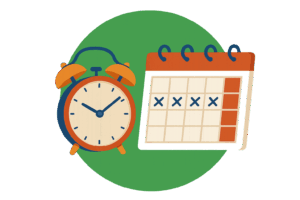 Horloge et calendrier illustrant l’influence du moment choisi sur le prix d’un déménagement
